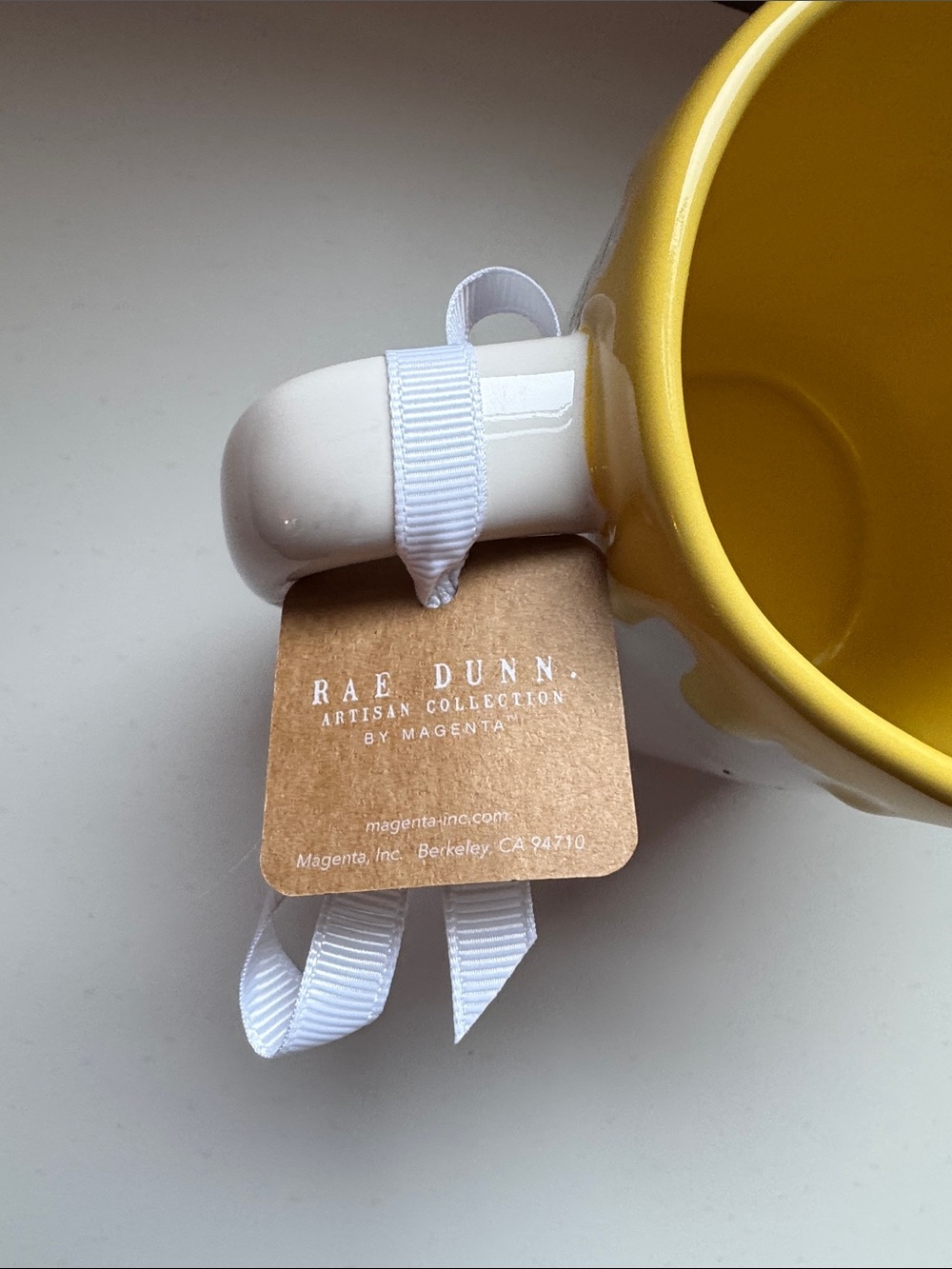 Rae Dunn Disney Winnie the Pooh Yellow Interior Ceramic Mug with White Exterior - Picture 2 of 6